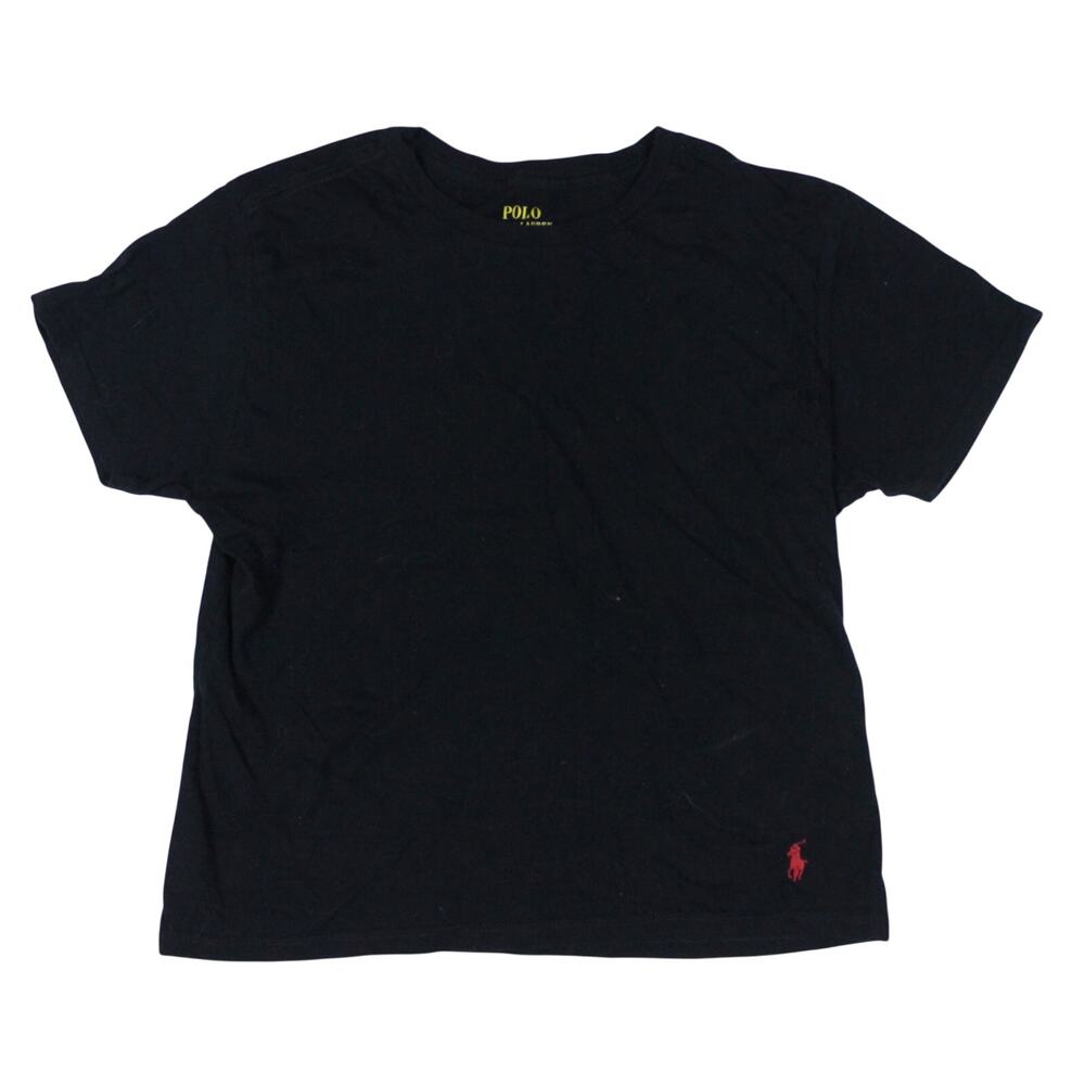 Polo Ralph Lauren Kids black t-shirt short sleeve red logo preppy horse sz L